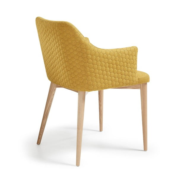 Geltonos spalvos valgomojo kėdė Kave Home Danai-image-3