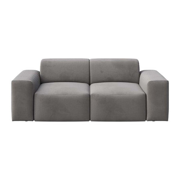 Sofa pilkos spalvos iš kordinio velveto 205 cm Fluvio – MESONICA