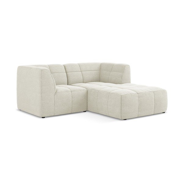 Smėlio spalvos kampinė sofa iš boucle (su dešiniuoju kampu/su gultu) Aloha – Makamii-image-2
