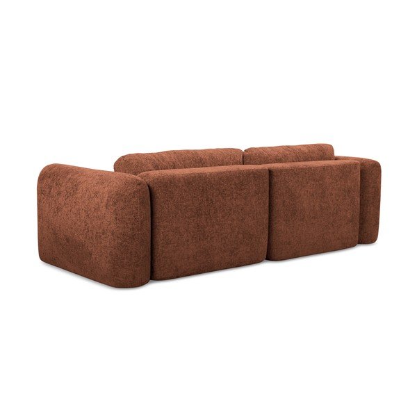 Terakotos spalvos iš šenilinio audinio sulankstoma/su sandėliavimo vieta kampinė sofa (su dešiniuoju kampu/su gultu) Mele – Makamii-image-4