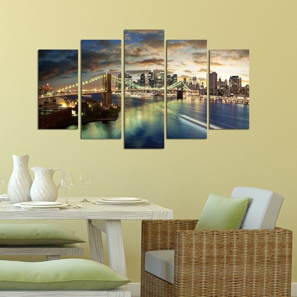 Kelių dalių paveikslas Bridge NYC, 110 x 60 cm-image-1