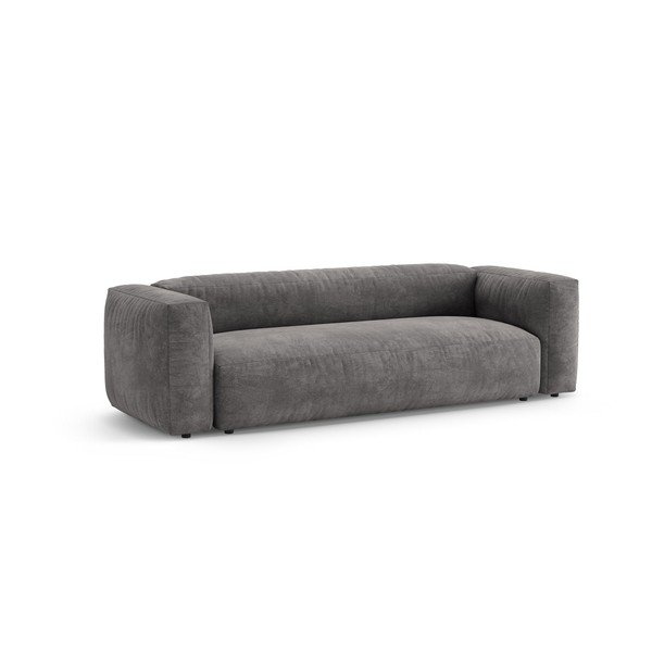 Pilkos spalvos sulankstoma sofa iš velveto 264 cm – Micadoni -image-3