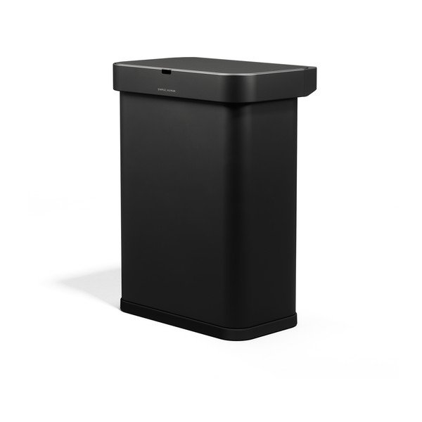 Juodos spalvos iš plieno bekontaktė šiukšliadėžė 58 l Sensor – simplehuman