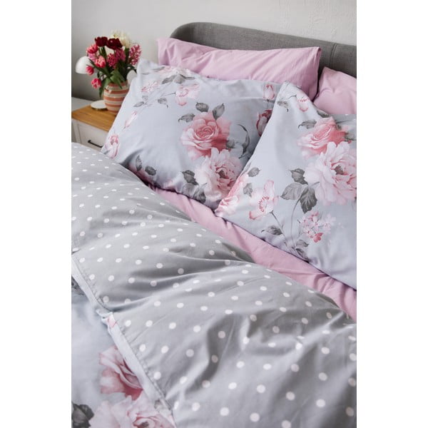 Pilka dvivietė medvilninė patalynė Bonami Selection Belle, 200 x 220 cm-image-4