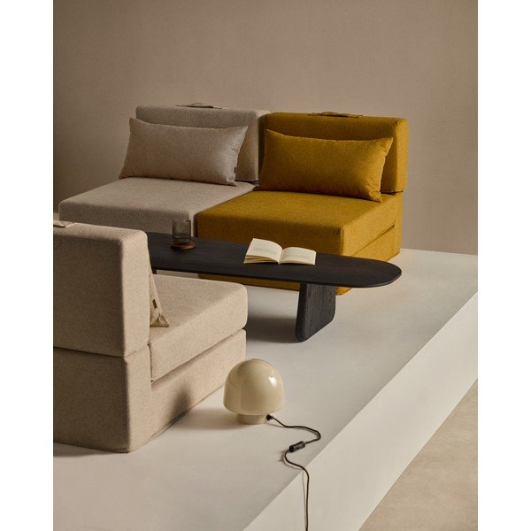 Garstyčių spalvos krėslas su lovos funkcija Arty – Kave Home-image-1