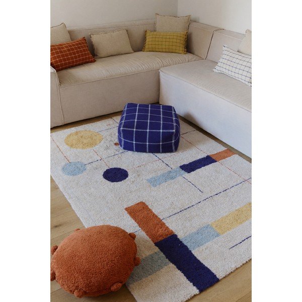 Skalbiamas/rankų darbo smėlio spalvos iš medvilnės kilimas 170x240 cm Geometrical Shapes – Lorena Canals-image-4