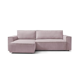 Šviesiai rožinė velvetinė sofa lova Bobochic Paris Nihad