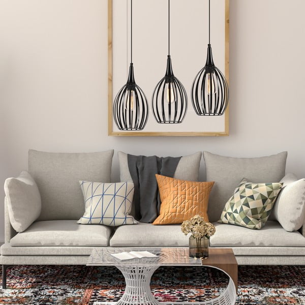 Kabantis šviestuvas juodos spalvos ø 17,5 cm Vincent – LAMKUR-image-2