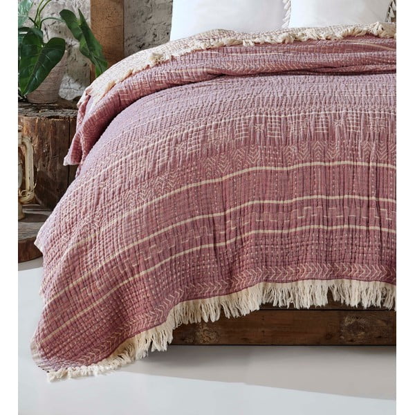 Raudonas muslino užvalkalas dvigulėms lovoms 220x240 cm Etno - Mijolnir-image-1