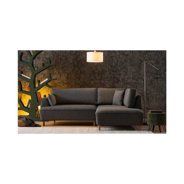 Tamsiai pilka kampinė sofa "Felix", dešinysis kampas-image-2