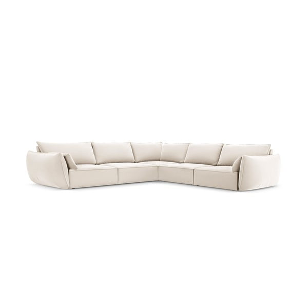 Smėlio spalvos iš velveto kampinė sofa Vanda – Mazzini Sofas-image-2