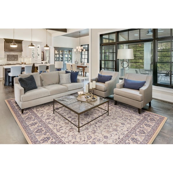 Kilimas iš vilnos kreminės spalvos 133x180 cm Philip – Agnella-image-1