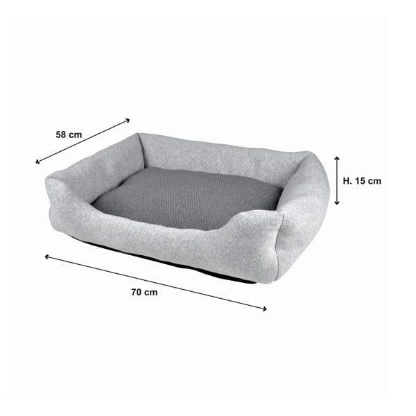 Šviesiai pilkos spalvos augintinio guolis šuniui 70x58 cm Graphene – Love Story-image-4