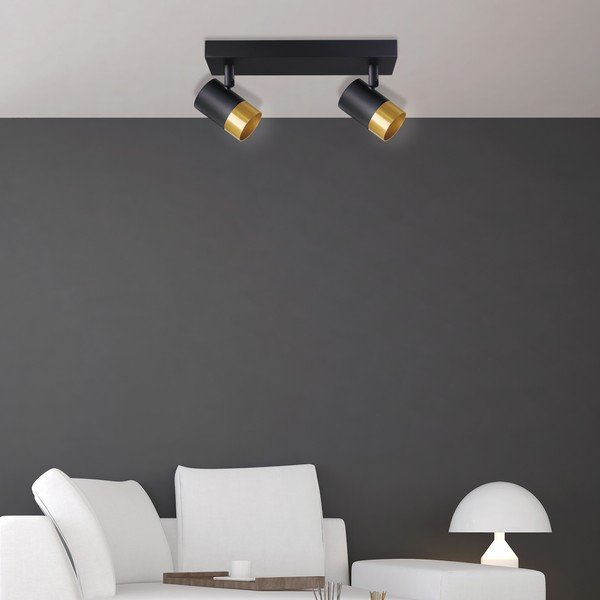 Lubinis šviestuvas juodos spalvos/auksinės spalvos 34x5.5 cm su metaliniu gaubtu Tobi – Candellux Lighting-image-1
