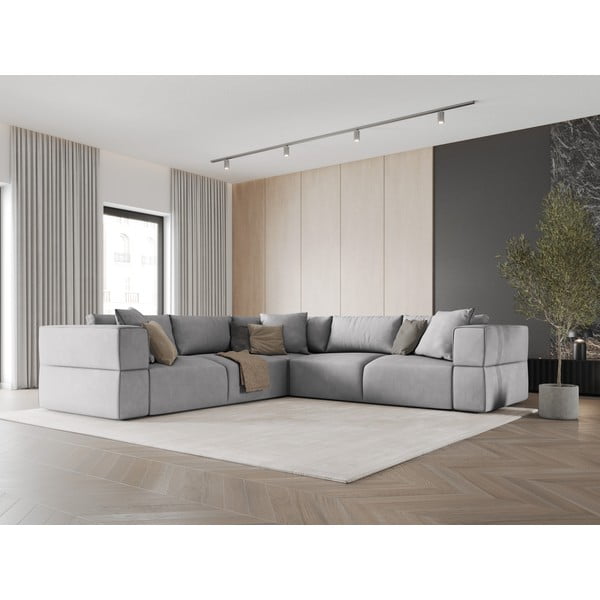 Kampinė sofa šviesiai pilkos spalvos (kintama) Esther – Milo Casa-image-1