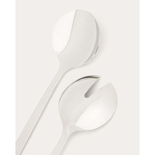 Iš nerūdijančio plieno įrankis salotoms 2 vnt. Nirela – Kave Home-image-3