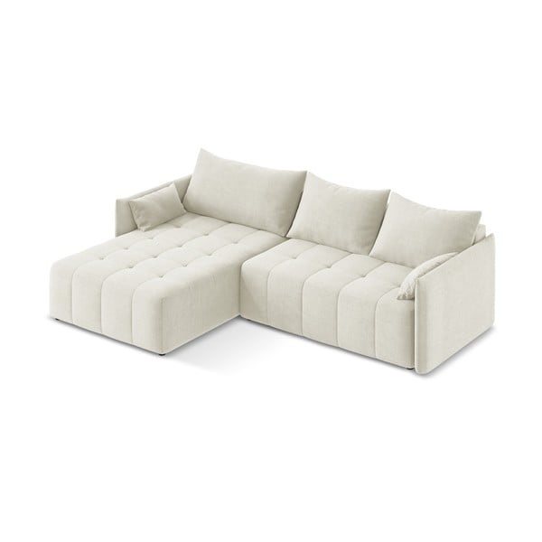Smėlio spalvos sulankstoma/su sandėliavimo vieta kampinė sofa (su kairiuoju kampu/su gultu) Moku – Makamii-image-3