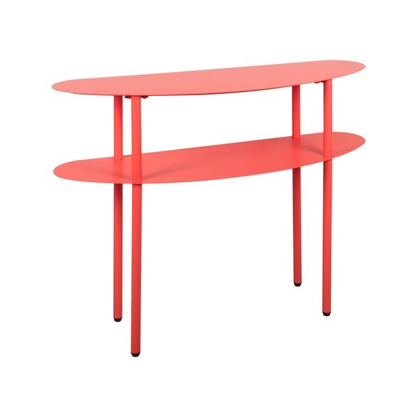 Raudonos spalvos iš metalo konsolinis staliukas 28x90 cm Cool Retro – Leitmotiv