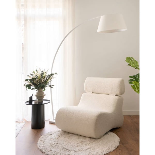 Pastatomas šviestuvas baltos spalvos (aukštis 210 cm) su tekstiliniu gaubtu Juhe – Kave Home-image-1