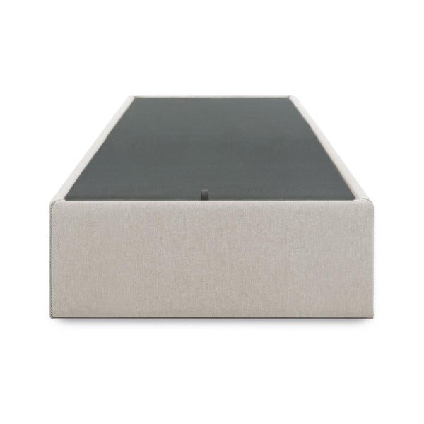 Smėlio spalvos viengulė lova audiniu dengta su sandėliavimo vieta 90x190 cm Matters – Kave Home