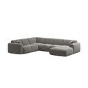 Pilkos spalvos kampinė sofa iš velveto („U“ formos) Molino – Micadoni 