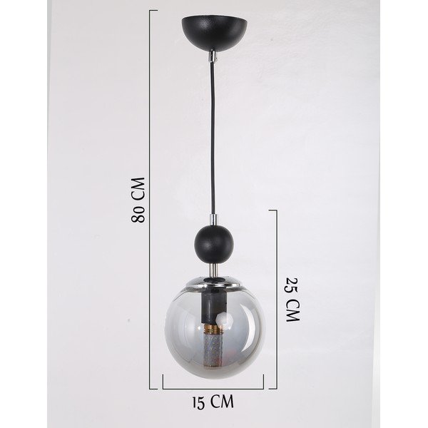 Kabantis šviestuvas juodos spalvos/pilkos spalvos ø 15 cm su stiklo gaubtu Marble – Squid Lighting-image-2