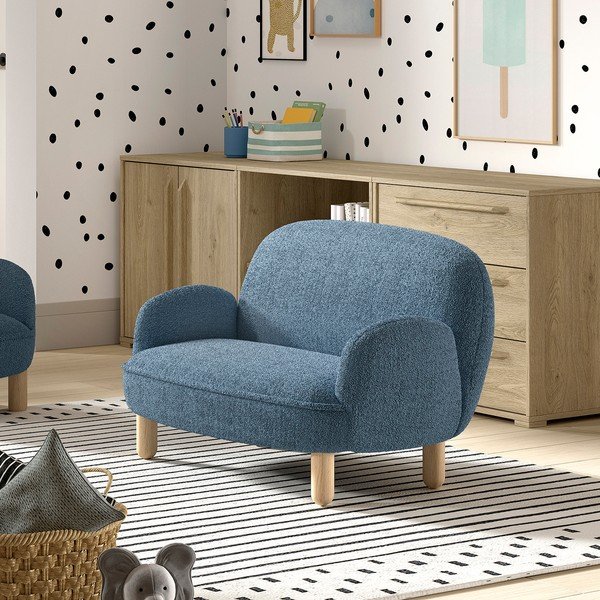 Smėlio spalvos iš boucle vaikiška sofa 89 cm Rocky – Vipack-image-4