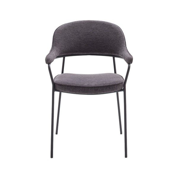 Tamsiai pilkos spalvos valgomojo kėdė su porankiais Kindersley – Unique Furniture-image-1