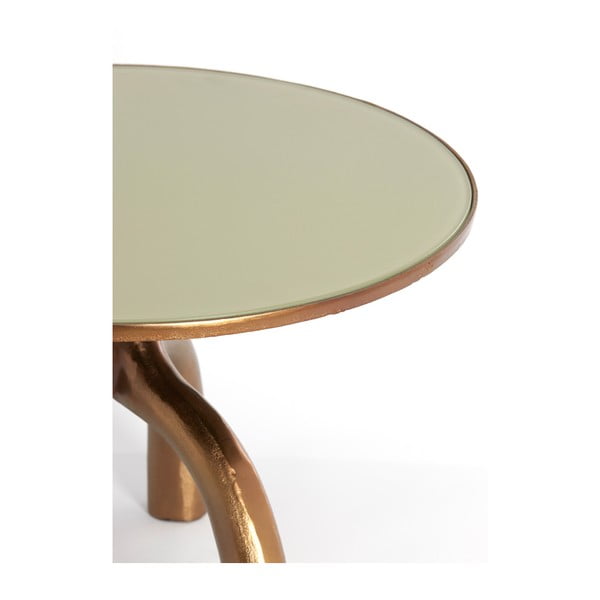 Iš stiklo apvalios formos kavos staliukas bronzinės spalvos/smėlio spalvos ø 65 cm Mello – Light & Living-image-1