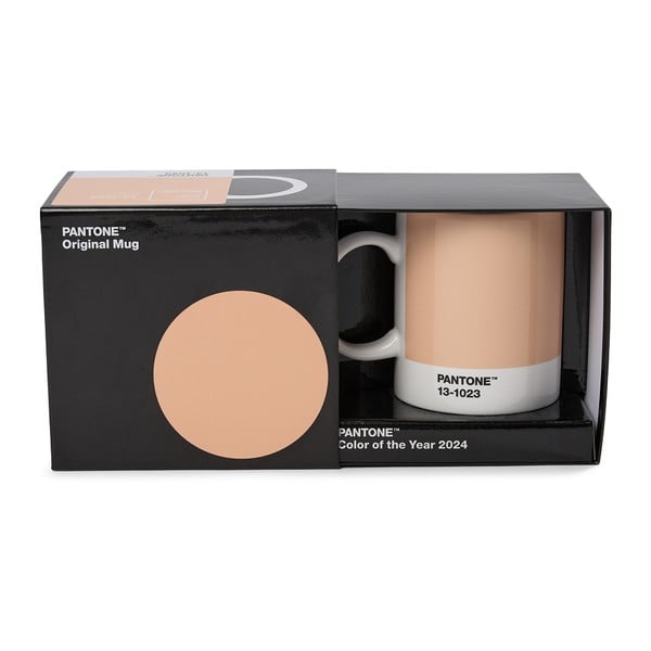 Puodelis iš keramikos oranžinės spalvos 375 ml Peach Fuzz 13-1023 – Pantone-image-1