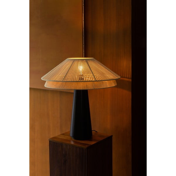 Stalinis šviestuvas juodos ir baltos spalvos (aukštis 62 cm) su tekstiliniu gaubtu Elon – Dutchbone-image-2