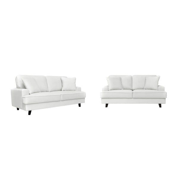 2 šviesiai pilkos spalvos sofų dviem ir trims rinkinys Cosmopolitan design Berlin