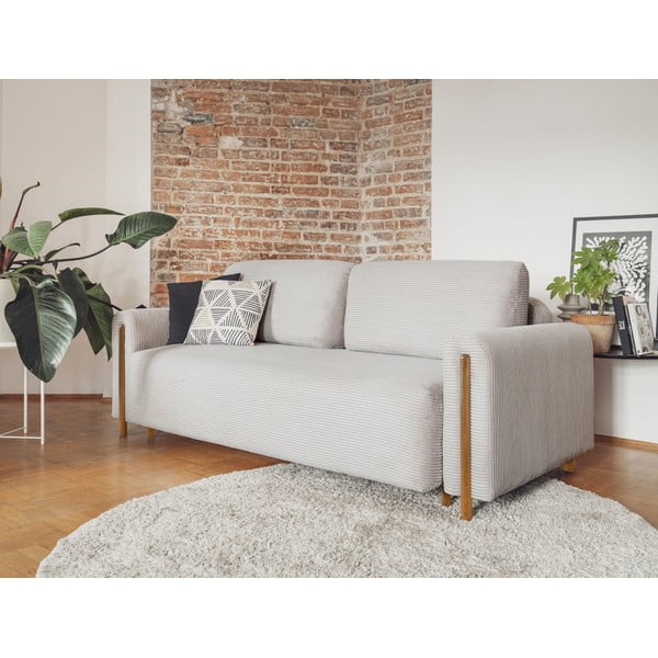 Šviesiai pilkos spalvos iš kordinio velveto sulankstoma/su sandėliavimo vieta sofa 244 cm Arcadova – ELTAP-image-3