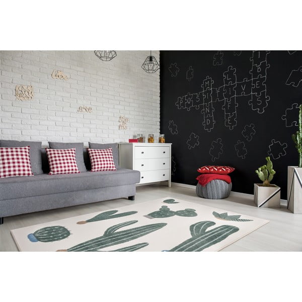 Žalios spalvos/dramblio kaulo spalvos vaikiškas kilimas 120x170 cm Cacto Malachite – FD-image-1