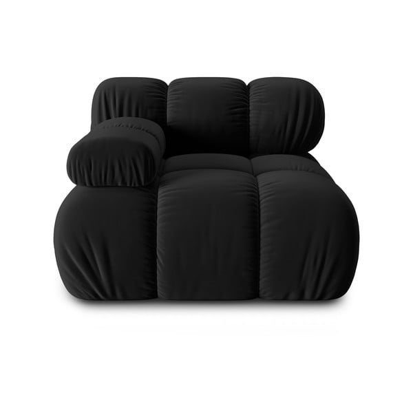 Modulinė sofa juodos spalvos iš velveto (su kairiuoju kampu) Bellis – Micadoni Home