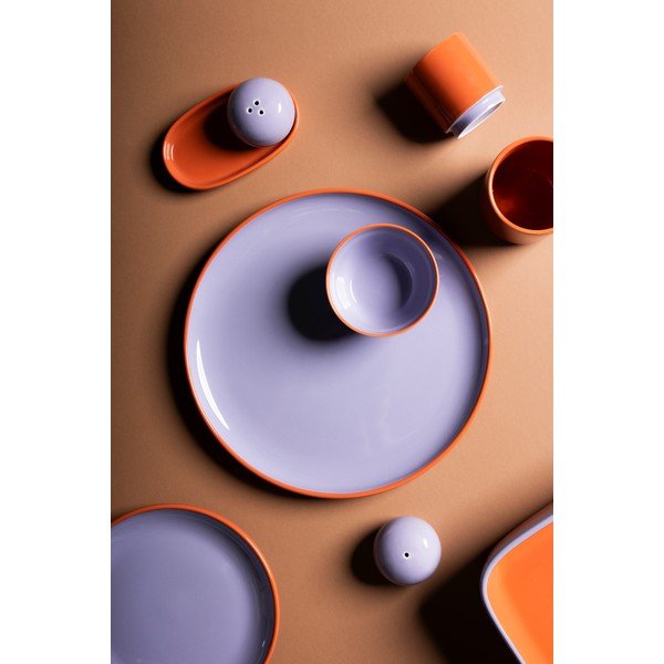 Oranžinės spalvos/violetinės spalvos desertinė iš akmens masės lėkštė ø 18 cm Duo – ONA-image-2