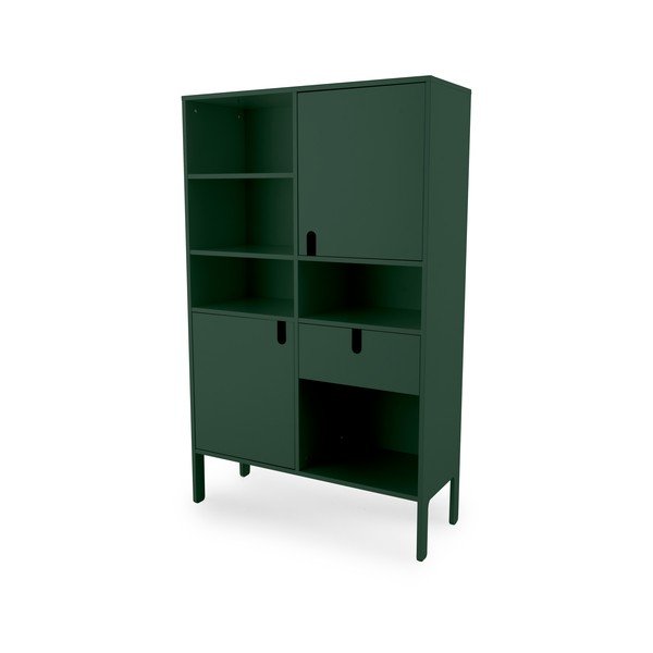 Tamsiai žalia knygų spinta Tenzo Uno, aukštis 176 cm-image-2