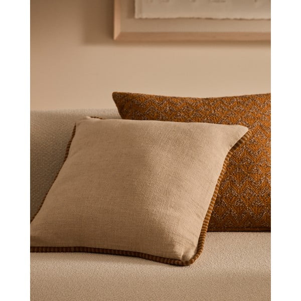 Iš lino mišinio dekoratyvinis pagalvės užvalkalas 45x45 cm Ardit – Kave Home-image-1