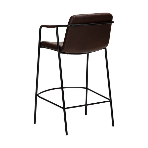 Tamsiai ruda dirbtinės odos baro kėdė DAN-FORM Denmark Boto, aukštis 95 cm-image-4