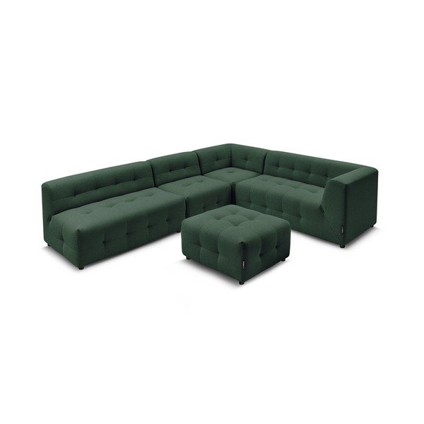 Tamsiai žalia kampinė sofa (dešinysis kampas) Kleber - Bobochic Paris-image-4