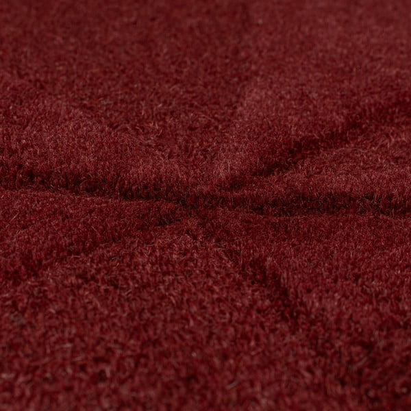 Rankų darbo bordo spalvos iš vilnos kilimas 120x170 cm Shard Red – Flair Rugs-image-3