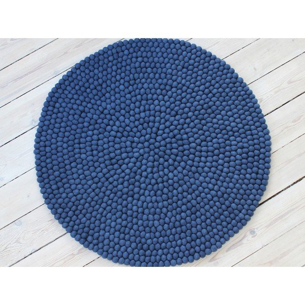 Mėlynas vilnos kilimas Wooldot Ball Rugs, ⌀ 200 cm-image-1