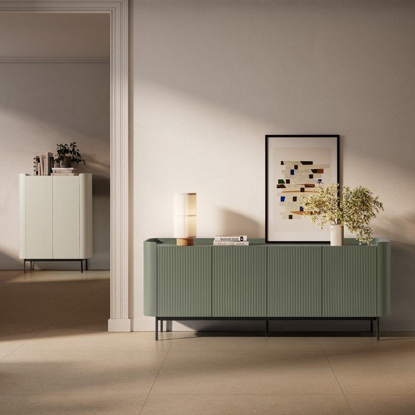 Kreminės spalvos spintelė 100x140x40 cm Willa – MOME-image-1