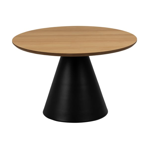 Apvalios formos kavos staliukas juodos spalvos/natūralios spalvos su ąžuolo dekoro stalviršiu ø 65 cm Soli – Actona-image-3