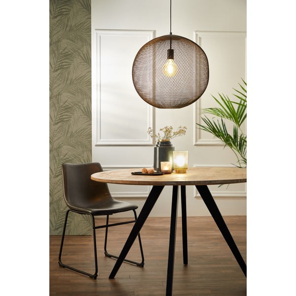 Kabantis šviestuvas matinės juodos spalvos ø 50 cm su metaliniu gaubtu Reilley – Light & Living-image-1