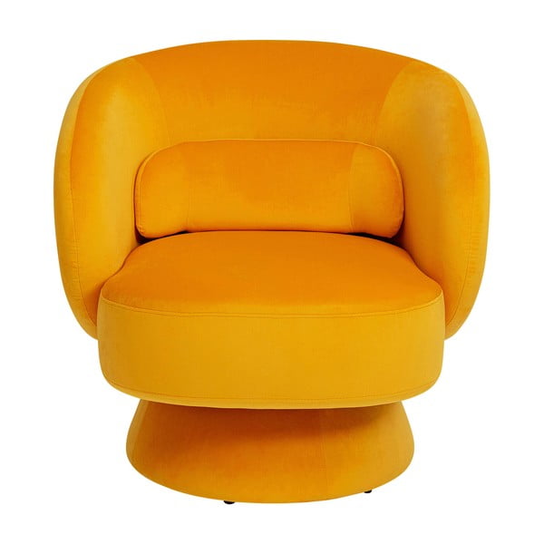 Krėslas geltonos spalvos iš velveto Orion – Kare Design