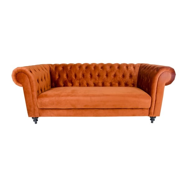 Oranžinio aksomo trijų vietų sofa "House Nordic Chester