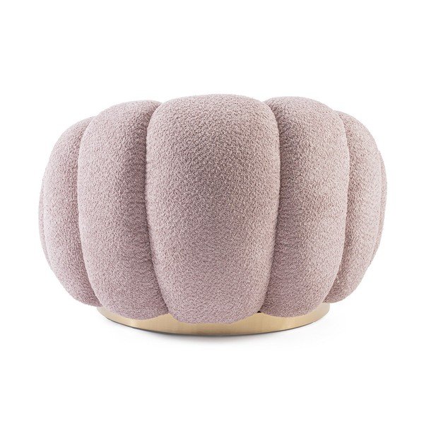 Rožinės spalvos pasukamas krėslas iš boucle Florel – Bizzotto-image-4