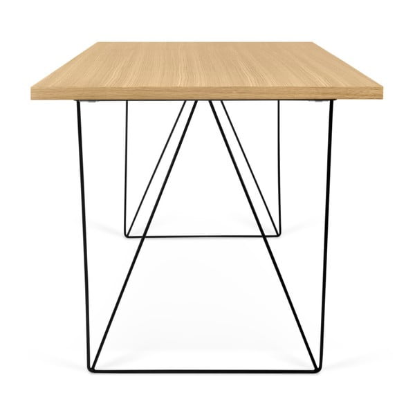 Ąžuolinis darbo stalas su juodomis kojomis TemaHome Flow, 140 x 75 cm-image-3