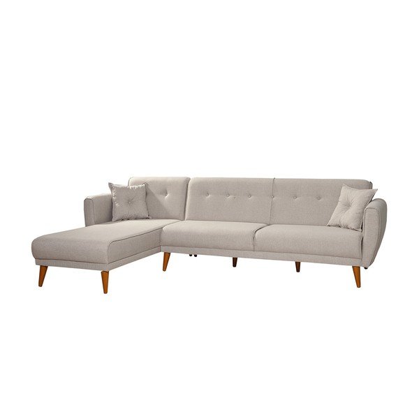 Sulankstoma kampinė sofa smėlio spalvos Aria – Balcab Home-image-2